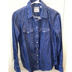 Levis Denim Shirt Women Size XS